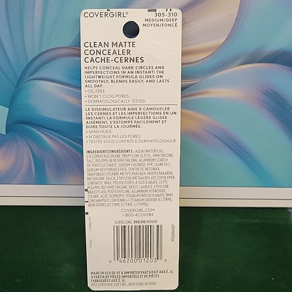 COVERGIRL Clean Matte Concealer 305-310 Medium/Deep New Sealed Pkg